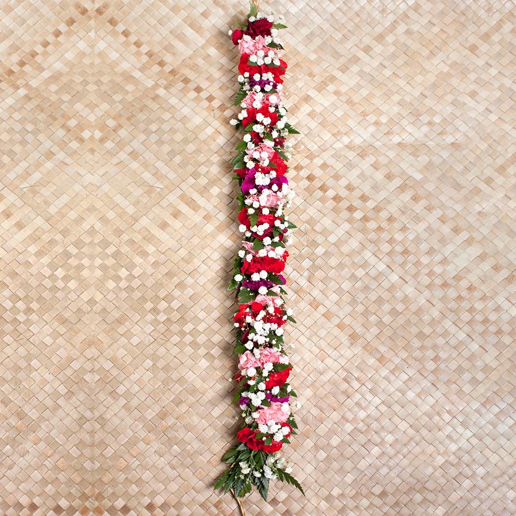 Floral haku lei available in assorted colors