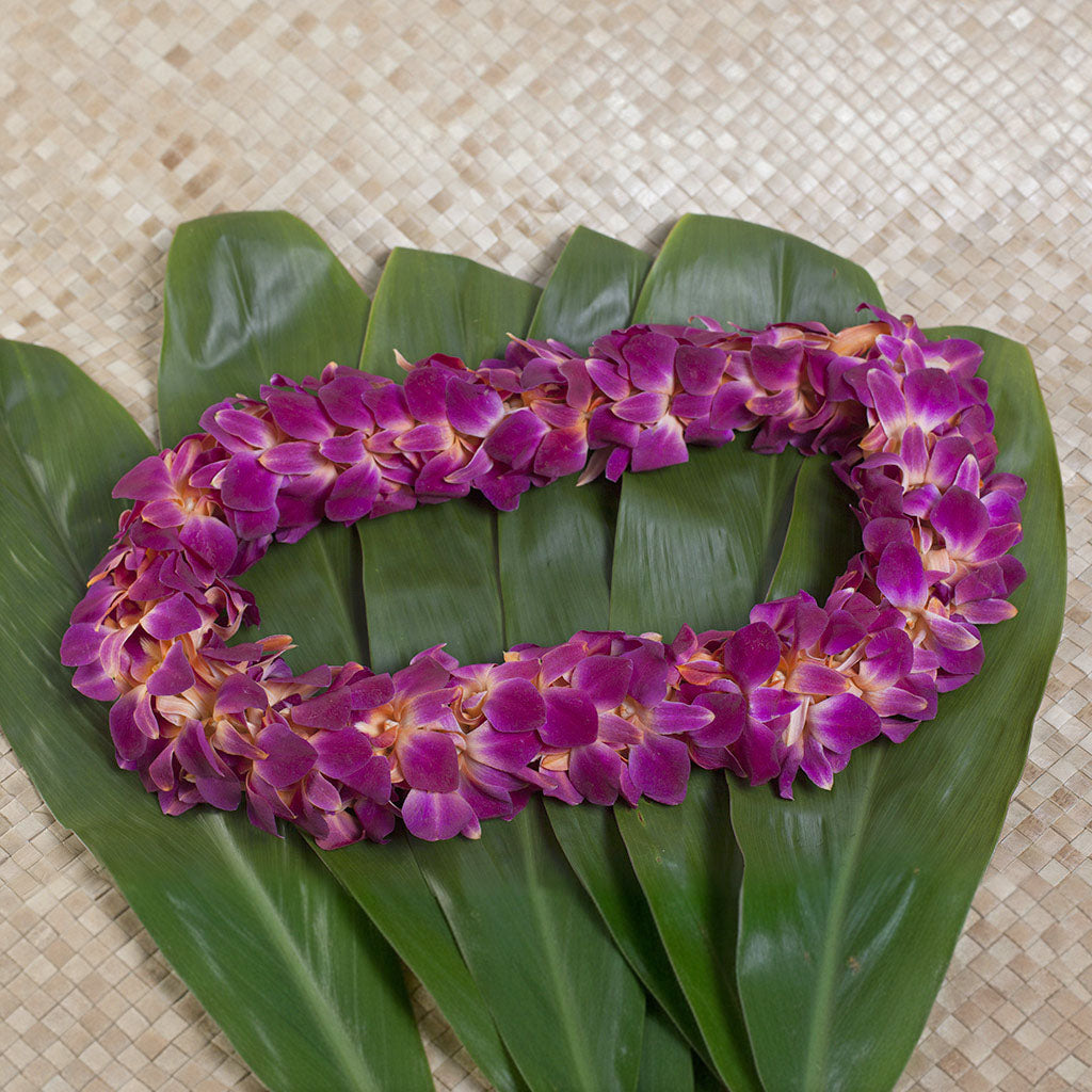 Dyed Double orchid lei available in six color styles