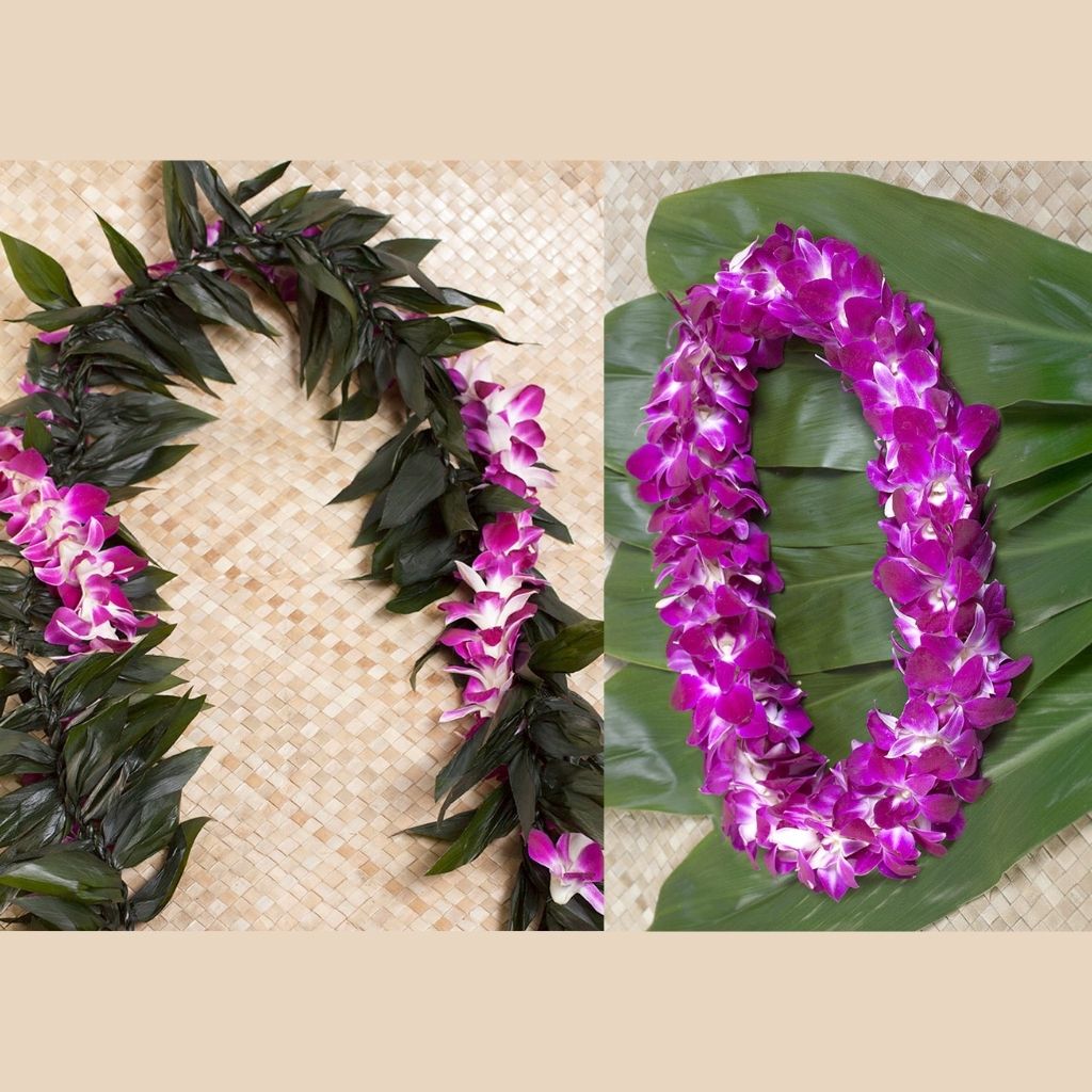 Graduation lei pack - Maile ti leaf lei & Double orchid lei