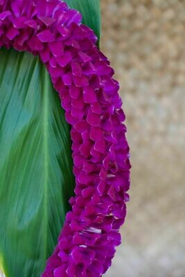 PURPLE ORCHID SPIRAL LEI