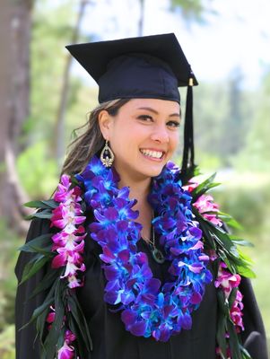 GRADUATION LEI 2 PACK - MAILE TI LEAF STYLE WITH ORCHID LEI WRAP &amp; DOUBLE DYED ORCHID LEI