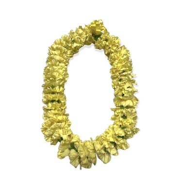 Double strand yellow carnation flower lei