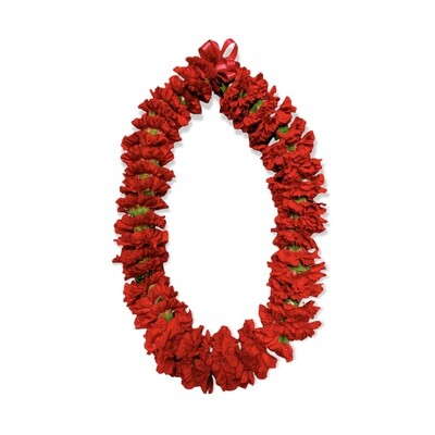 Double strand red carnation flower lei