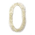 White orchid pikki-style lei with clustered orchid blooms
