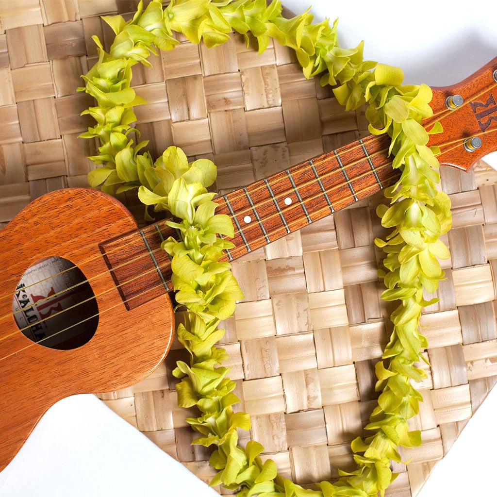 Single strand green orchid lei