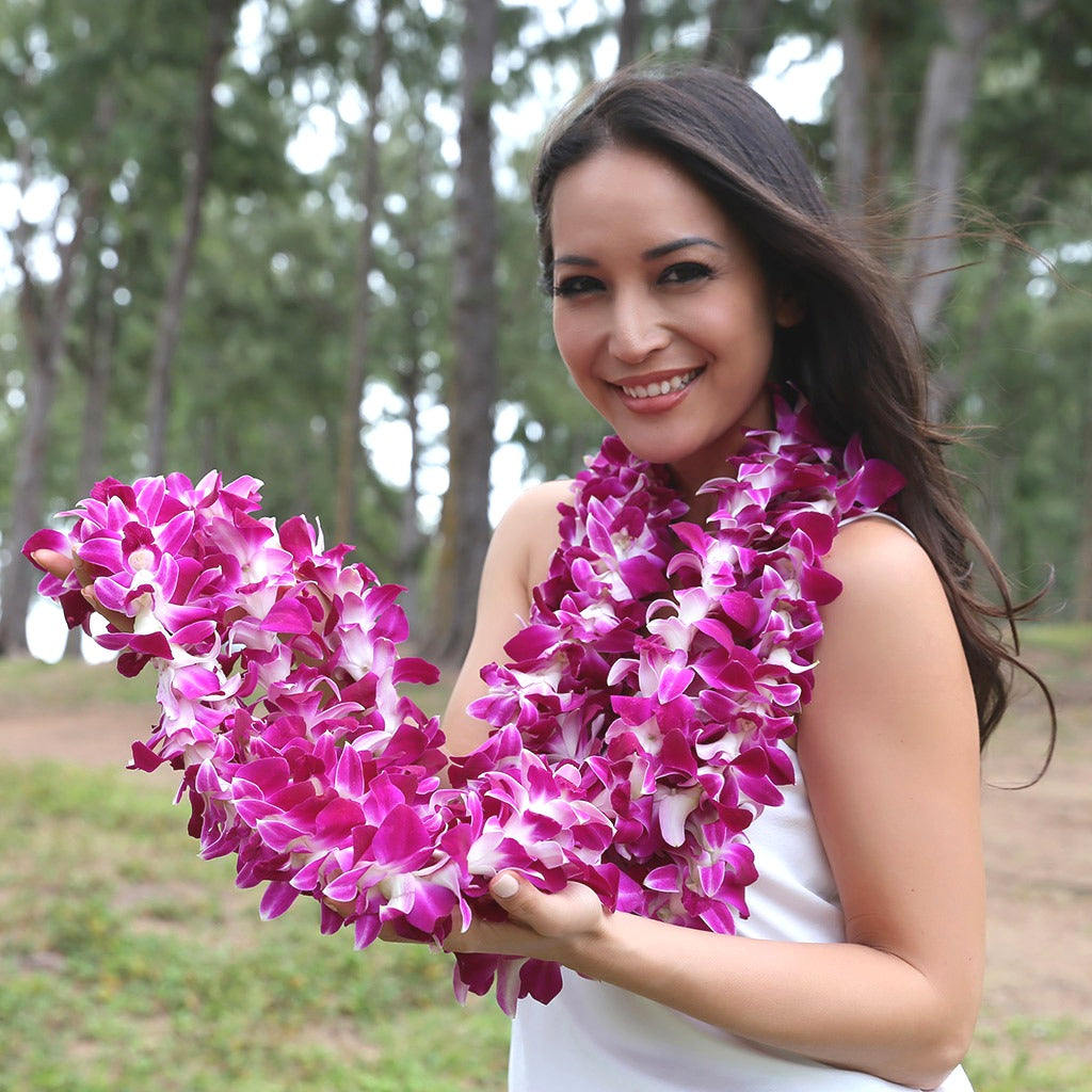 Bulk Purple Orchid Leis for Graduation &amp; Events - Free Shipping