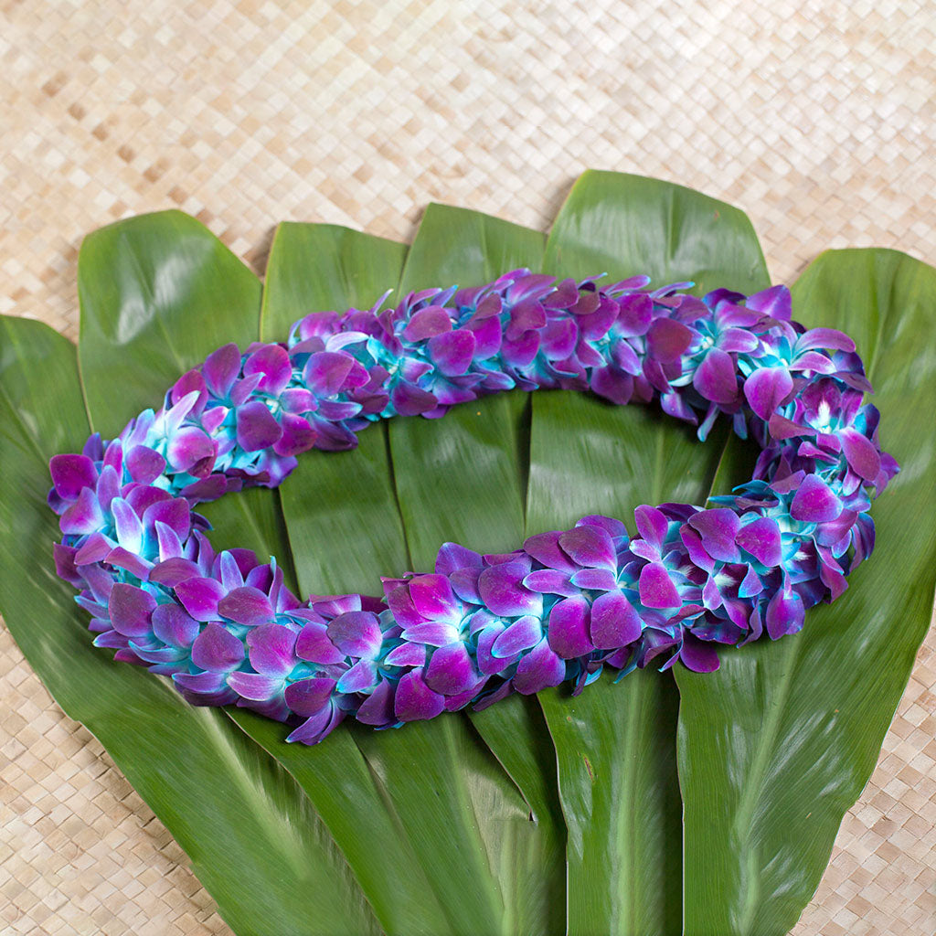 Dyed Double orchid lei available in six colors