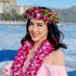 Orchid haku lei paired with a double strand orchid lei