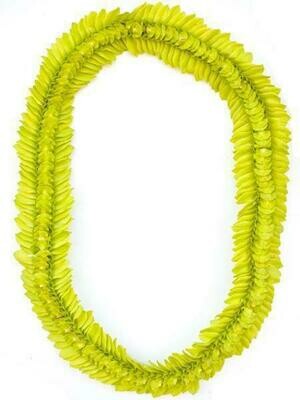 Green orchid Indiana-style lei with layered strands